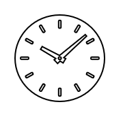 simple 2D drawing of a clock