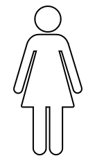 simple 2D drawing of a woman